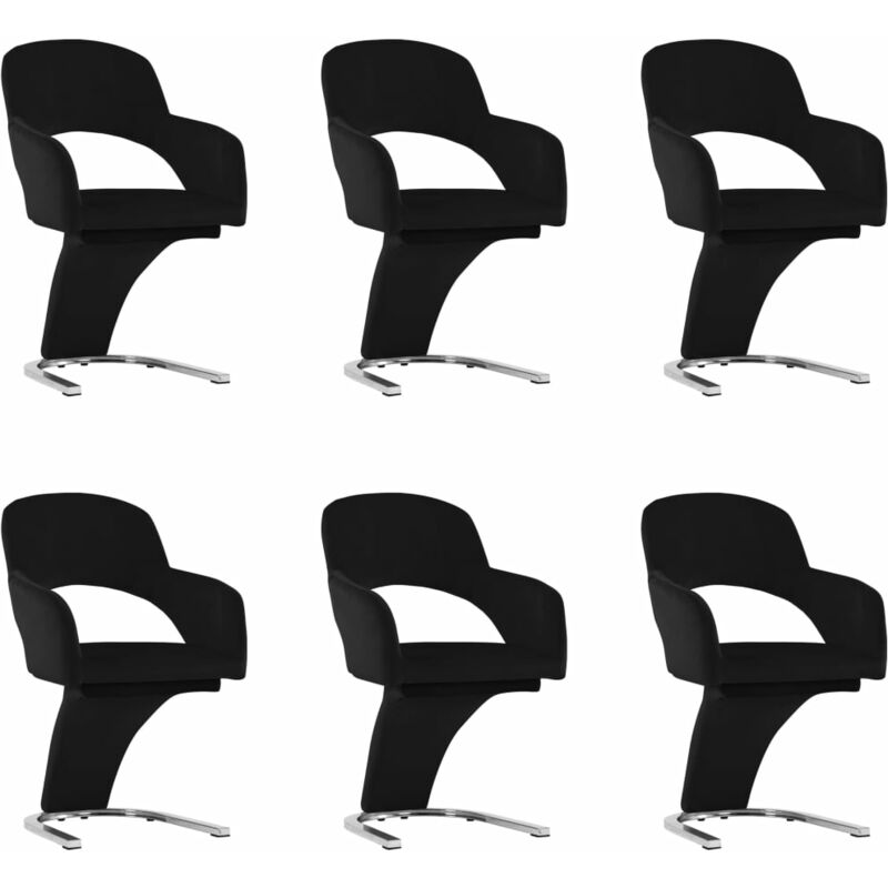 

Sillas de Comedor Terciopelo 6 Unidades Negro - Negro - Vidaxl