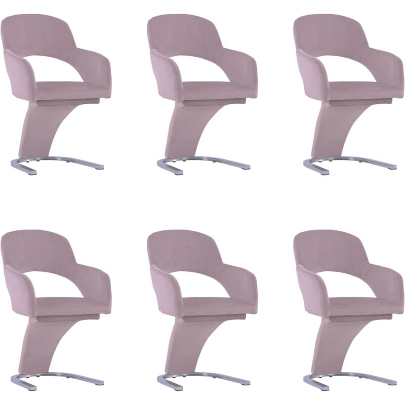 

vidaXL Sillas de Comedor Terciopelo 6 Unidades Rosa - Rosa