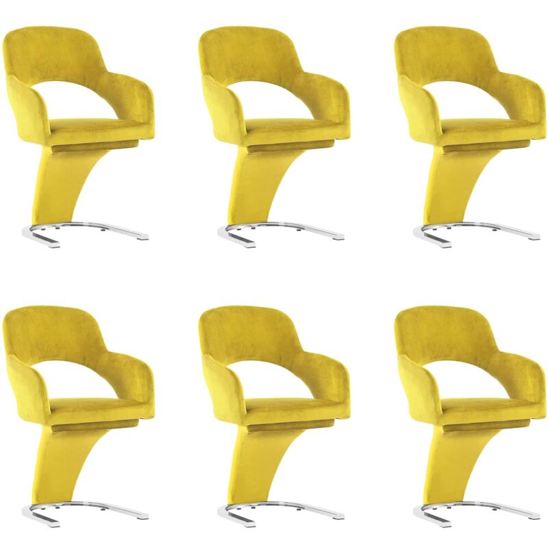 

Sillas de Comedor Terciopelo 6 Unidades Amarillo - Amarillo - Vidaxl