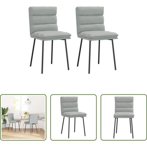 vidaXL Sillas de comedor terciopelo -  Sillas de comedor 2 unidades terciopelo gris claro