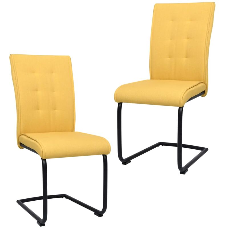

vidaXL Sillas de comedor voladizas 2 unidades tela amarillo mostaza - Amarillo