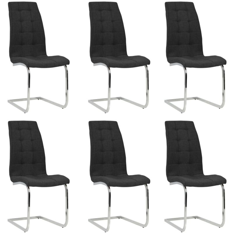 

vidaXL Sillas de comedor voladizas tela 6 unidades de negro - Negro