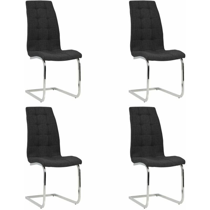 

vidaXL Sillas de comedor voladizas tela 4 unidades de negra - Negro