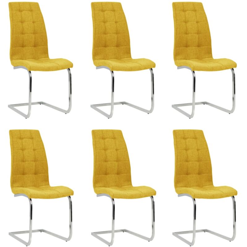 

vidaXL Sillas de comedor voladizas tela 6 unidades amarilla - Amarillo