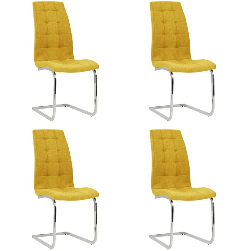 

vidaXL Sillas de comedor voladizas tela 4 unidades amarilla - Amarillo