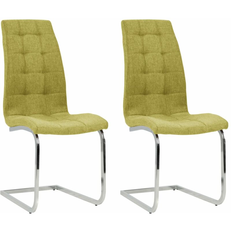 

vidaXL Sillas de comedor voladizas tela 2 unidades verde - Verde