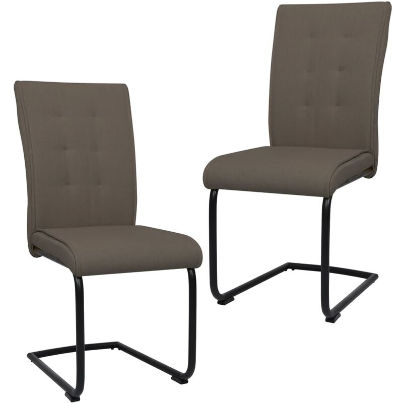 

Sillas de comedor voladizas 2 unidades tela gris taupe - Gris Topo - Vidaxl