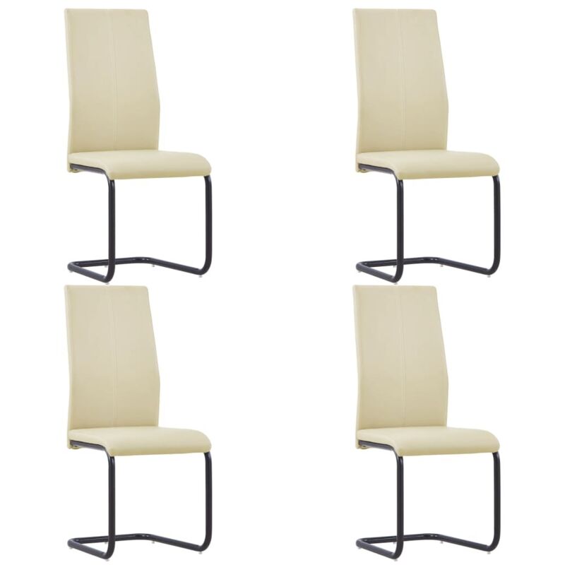 

vidaXL Sillas Voladizas de Comedor Cuero Sintético 4 Unidades Capuchino - Marrón