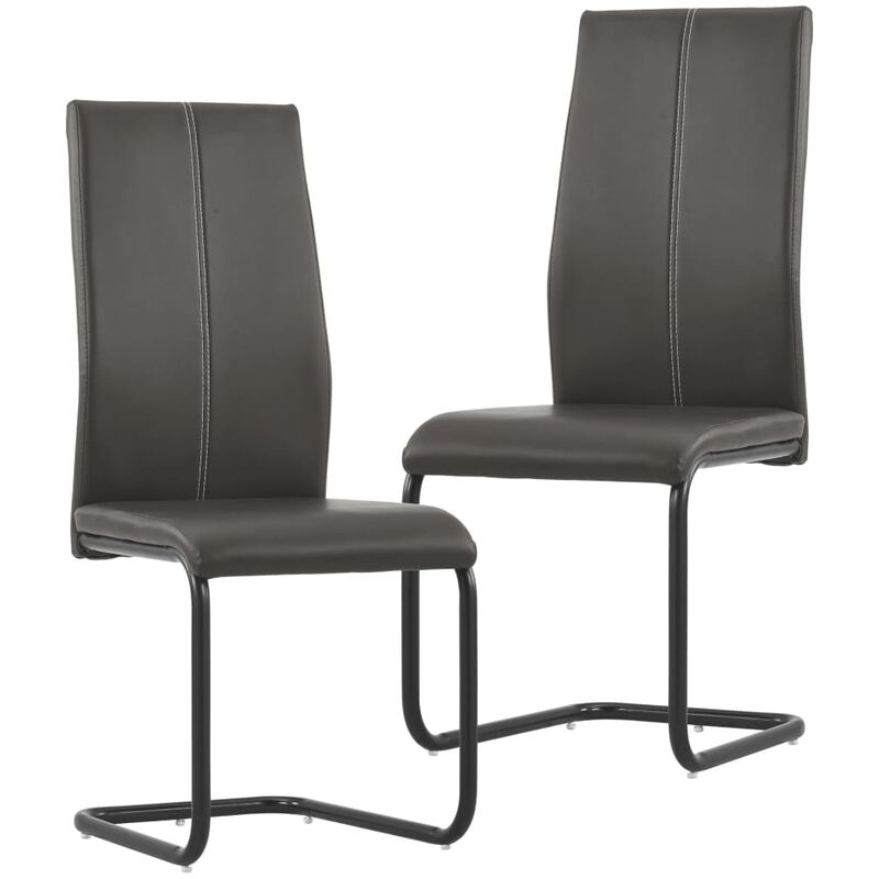 

vidaXL Sillas Voladizas de Comedor Cuero Sintético 2 Unidades Marrón - Marrón