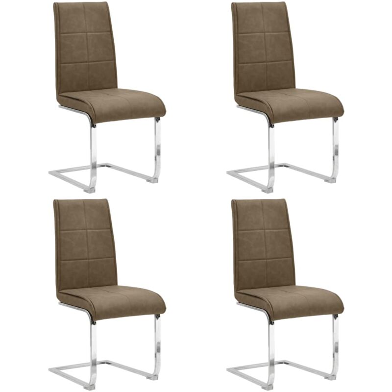 

Sillas de Comedor Voladizas Cuero Sintético 4 Unidades Marrón - Marrón - Vidaxl