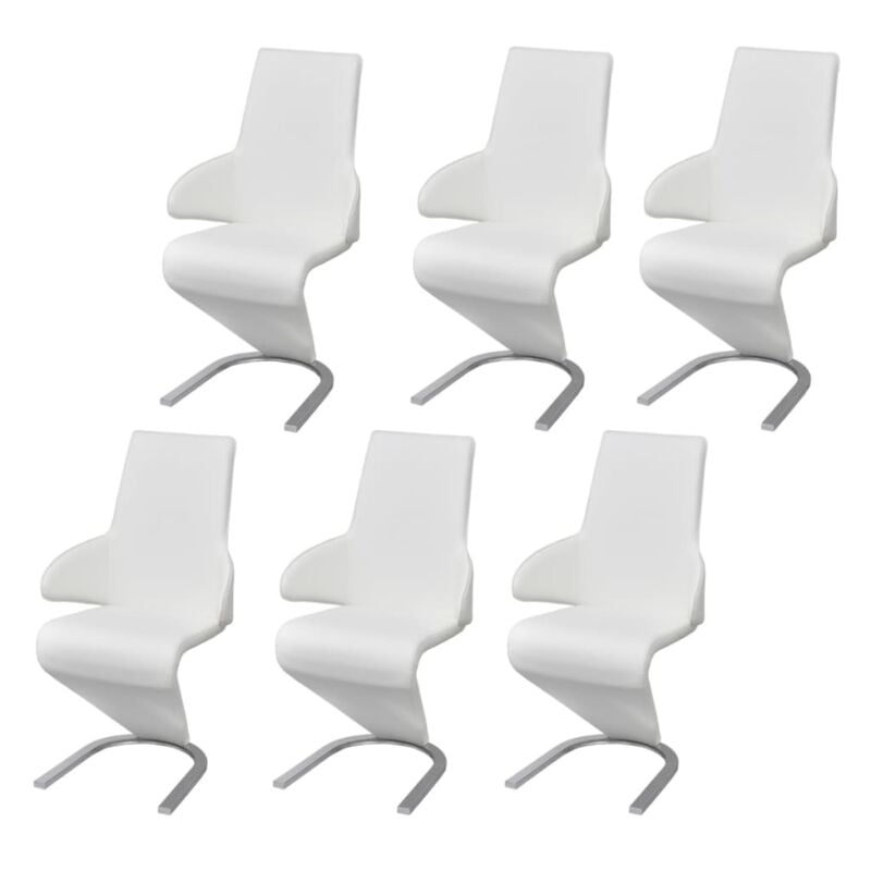 

Sillas de Comedor 6 Unidades Cuero Sintético Blanco - Blanco - Vidaxl