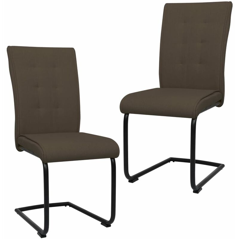 

vidaXL Sillas de Comedor Voladizas de Tela 2 Unidades Marrón - Marrón