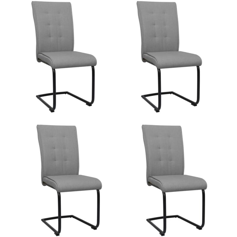

vidaXL Sillas de Comedor Voladizas de Tela 4 Unidades Gris Claro - Gris
