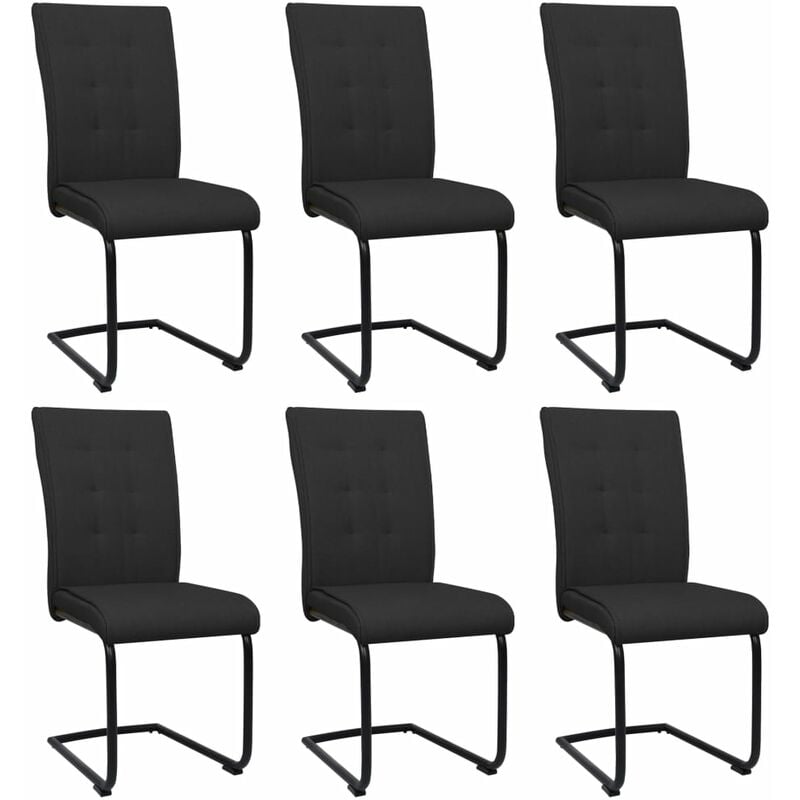 

vidaXL Sillas de Comedor Voladizas de Tela 6 Unidades Negro - Negro