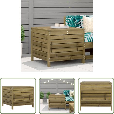 vidaXL Sillas de exterior -  Taburete de jardín madera de pino impregnada 62x63,5x53,5 cm