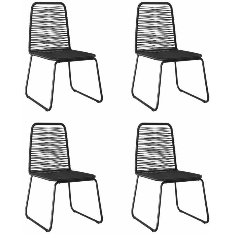

vidaXL Sillas de jardín 4 unidades ratán sintético negro - Negro