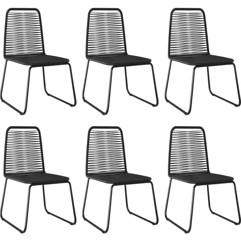 

vidaXL Sillas de jardín 6 unidades ratán sintético negro - Negro