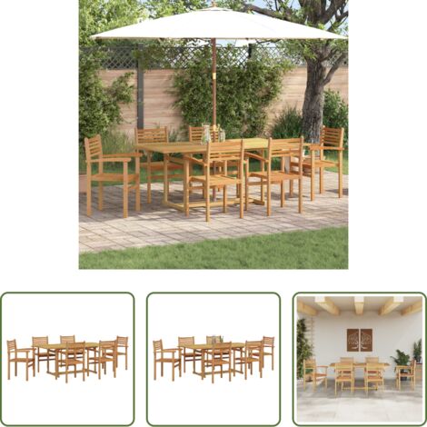 vidaXL Sillas de jardín -  Conjunto de Comedor de Jardín 7 pcs Marrón