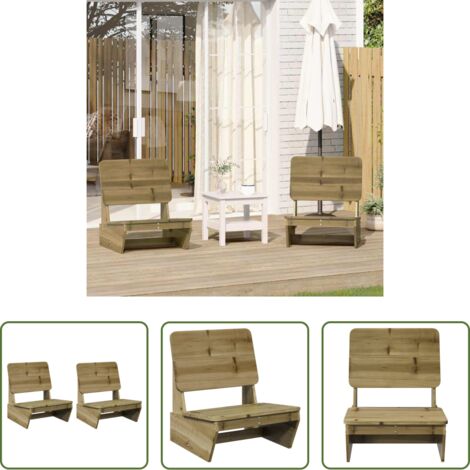 vidaXL Sillas de jardín de madera -  Sillas de jardín 2 uds 60x64x70,5 cm madera de pino impregnada
