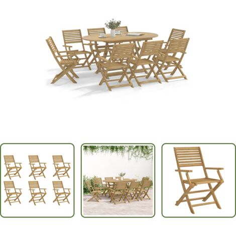 vidaXL Sillas de jardín de madera -  Sillas de jardín plegables 6 uds madera acacia 54,5x61,5x86,5cm