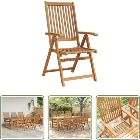 vidaXL Sillas de jardín de madera -  Sillas de jardín plegables 6 uds madera macizo de acacia