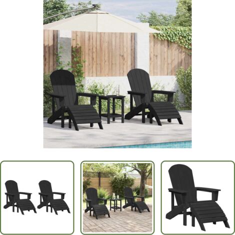 vidaXL Sillas de jardín modernas -  Silla de Jardín 2 pcs Negro 83 x 74 x 92 cm Polietileno