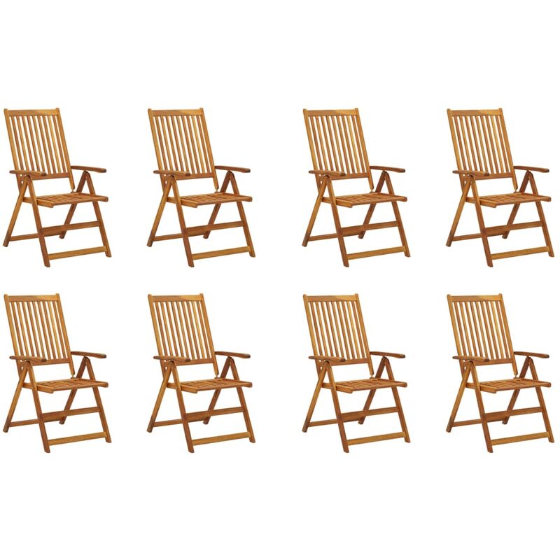 

Sillas de jardín plegables 8 uds madera macizo de acacia - Marrón - Vidaxl