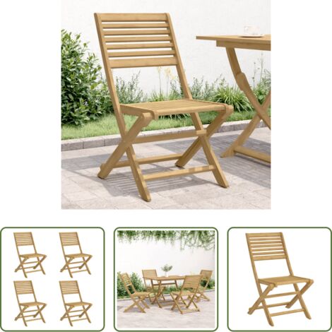 vidaXL Sillas de jardín plegables -  Sillas de jardín plegables 4 uds madera acacia 48,5x61,5x87 cm