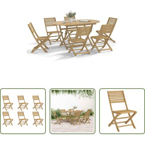 vidaXL Sillas de jardín plegables -  Sillas de jardín plegables 6 uds madera acacia 48,5x61,5x87 cm