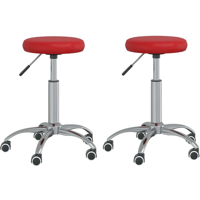 

Vidaxl - Sillas comedor 2 unidades cuero sintético rojo vino tinto - Rojo