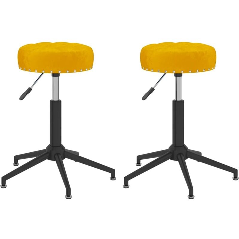 

vidaXL Sillas de comedor giratorias 2 uds terciopelo amarillo mostaza - Amarillo