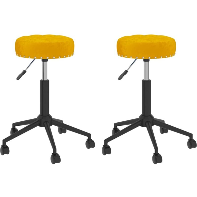 

vidaXL Sillas de comedor giratorias 2 uds terciopelo amarillo mostaza - Amarillo