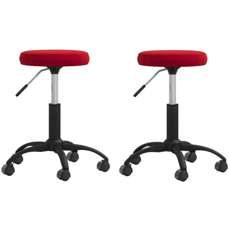 

Sillas de comedor 2 unidades terciopelo rojo vino tinto - Rojo - Vidaxl