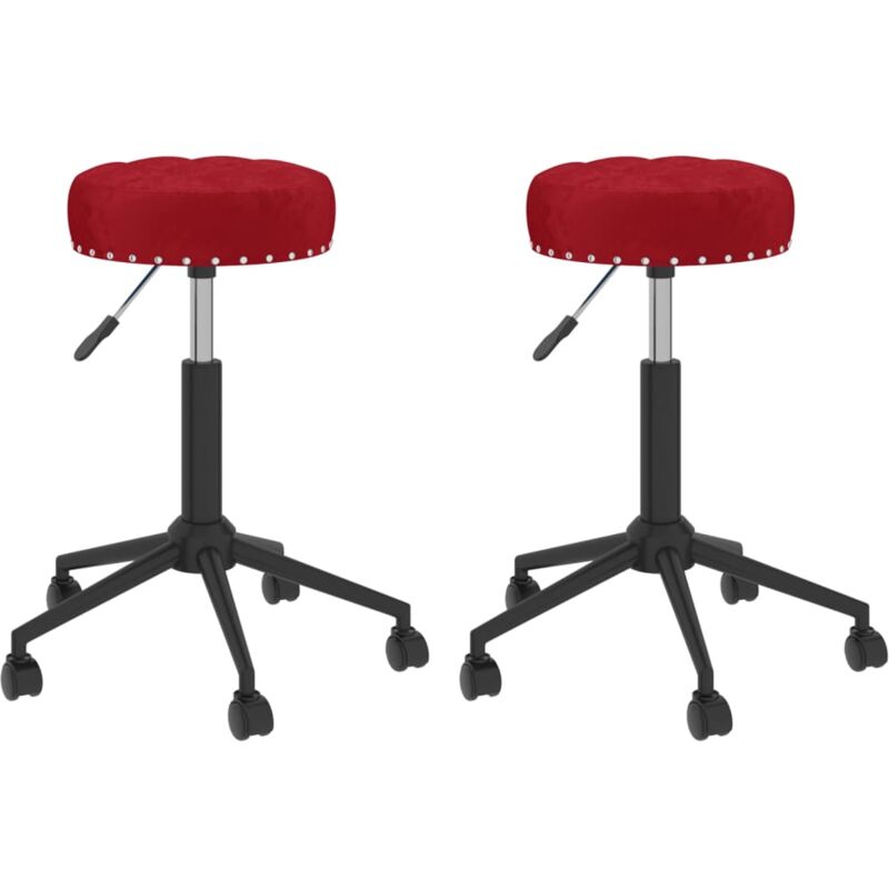 

vidaXL Sillas de comedor giratorias 2 uds terciopelo rojo vino tinto - Rojo