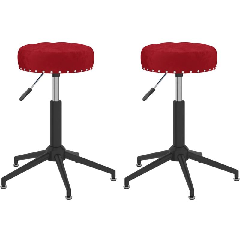 

vidaXL Sillas de comedor giratorias 2 uds terciopelo rojo vino tinto - Rojo