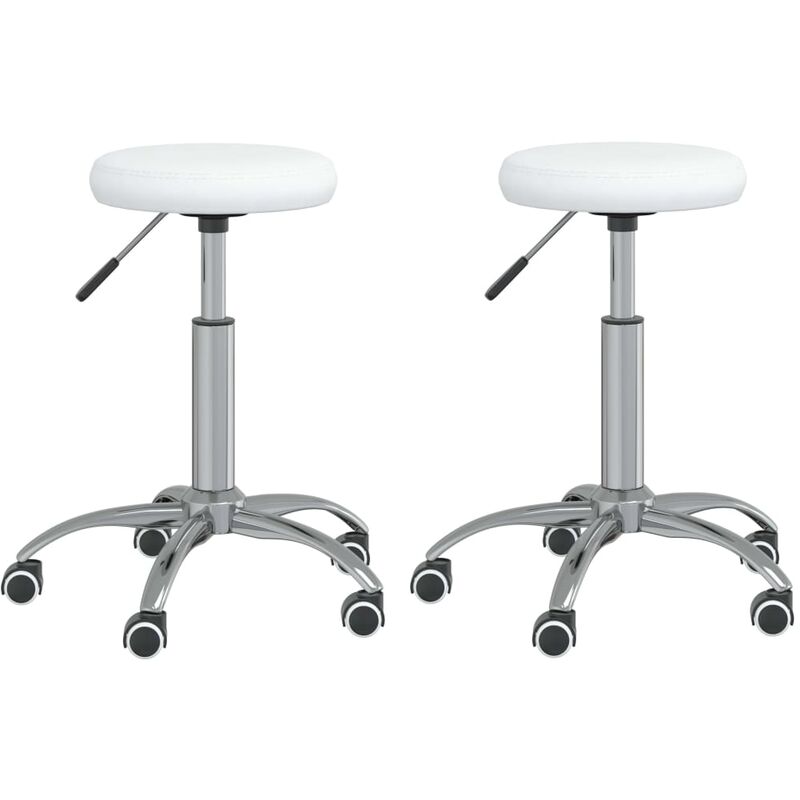 

vidaXL Sillas de comedor 2 unidades cuero sintético blanco - Blanco