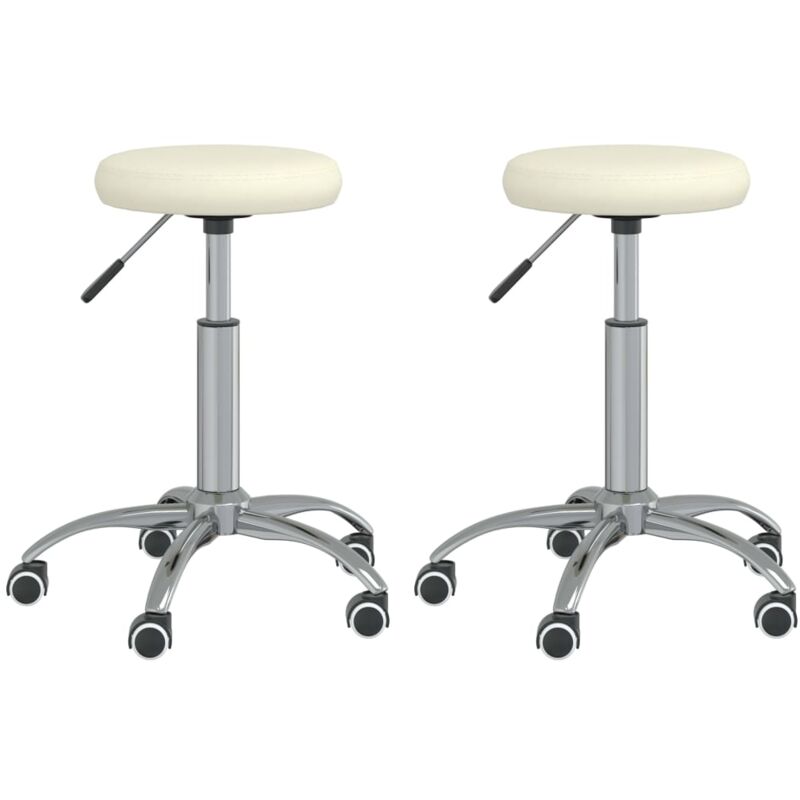 

vidaXL Sillas de comedor 2 unidades cuero sintético color crema - Crema