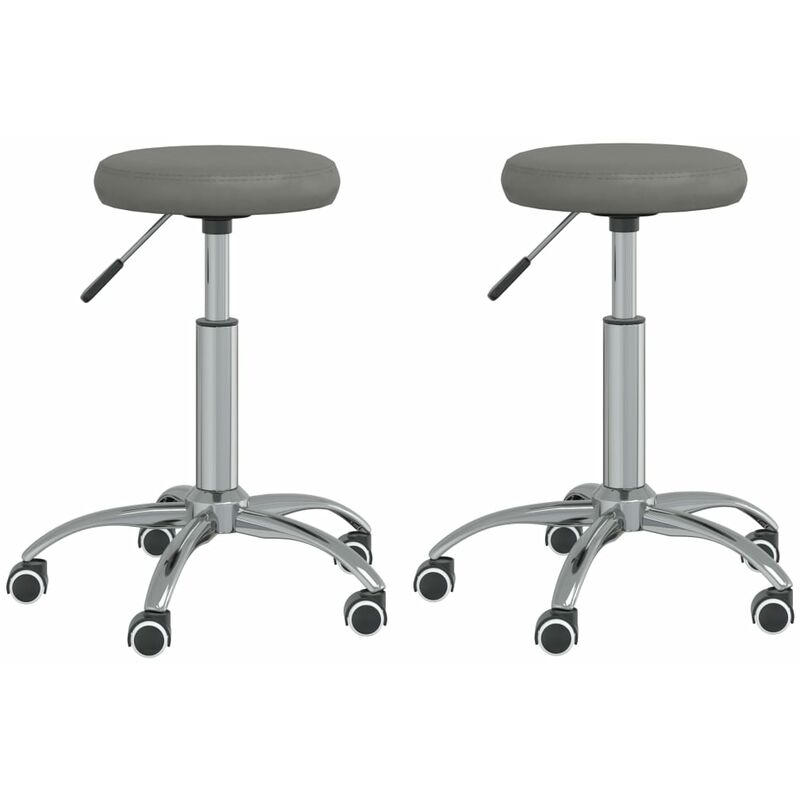

vidaXL Sillas de comedor 2 unidades cuero sintético gris - Gris