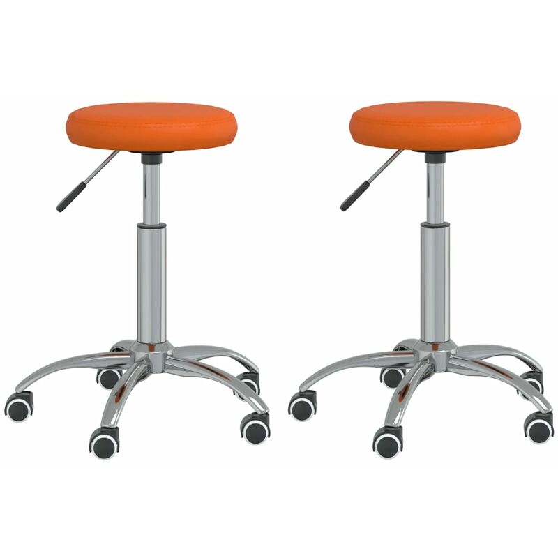 

vidaXL Sillas de comedor 2 unidades cuero sintético naranja - Naranja