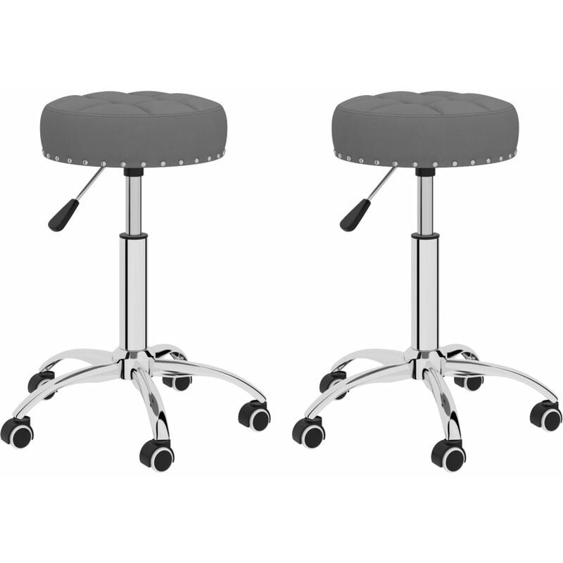

vidaXL Sillas de comedor giratorias tela 2 unidades gris oscuro - Gris