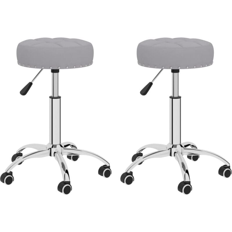 

vidaXL Sillas de comedor giratorias tela 2 unidades gris - Gris
