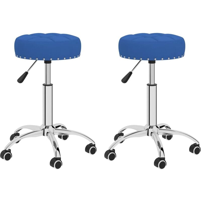 

vidaXL Sillas de comedor giratorias tela 2 unidades azul - Azul