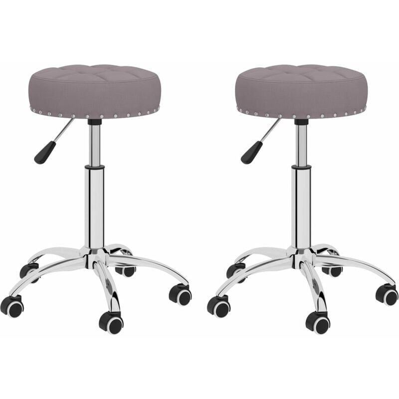

vidaXL Sillas de comedor giratorias tela 2 unidades gris taupe - Gris Topo