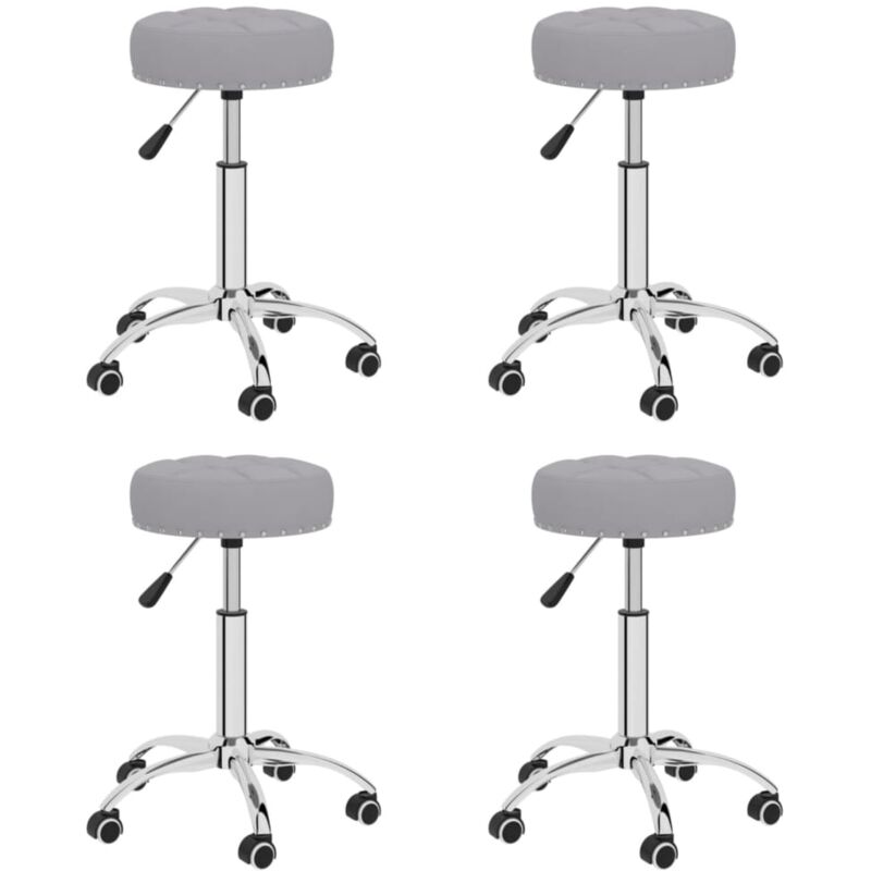 

vidaXL Sillas de comedor giratorias tela 4 unidades gris - Gris