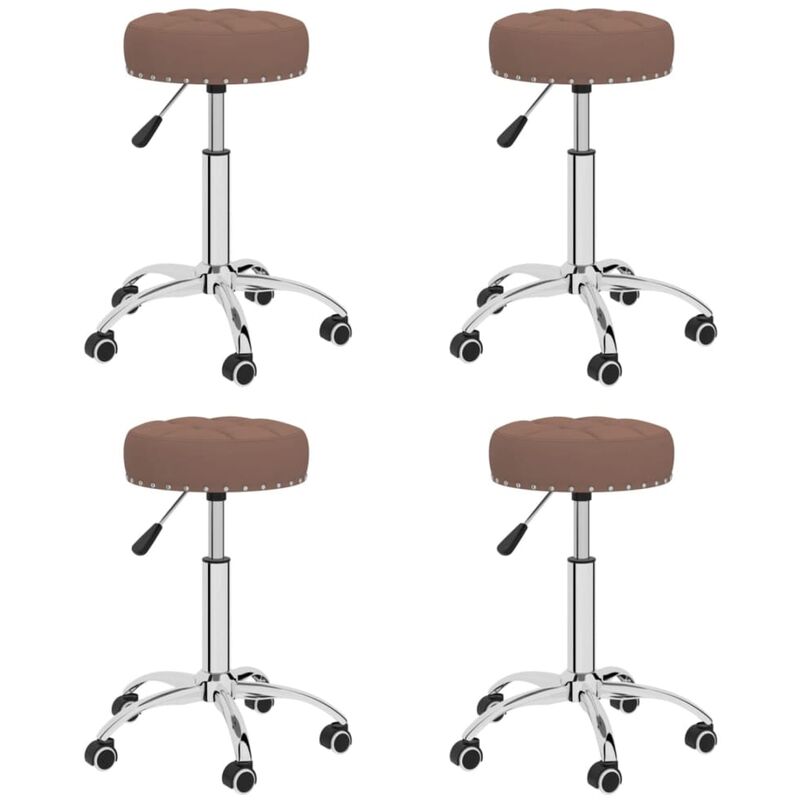 

vidaXL Sillas de comedor giratorias tela 4 unidades marrón - Marrón