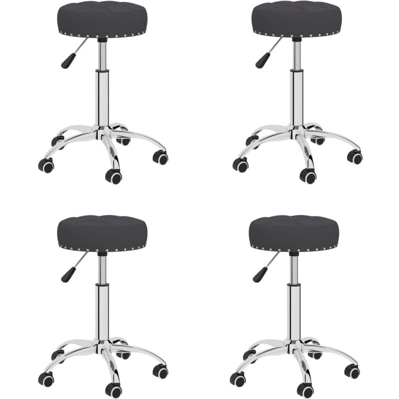 

vidaXL Sillas de comedor giratorias tela 4 unidades negro - Negro