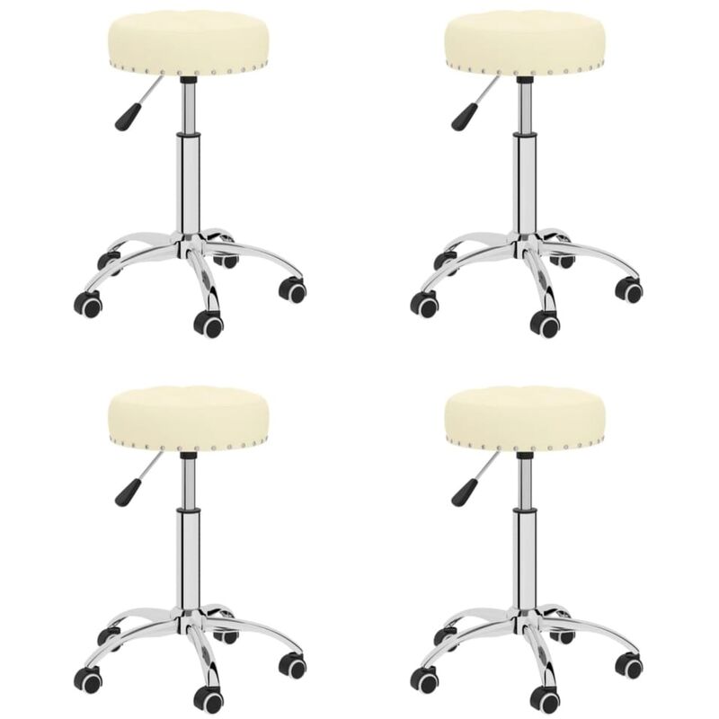 

vidaXL Sillas de comedor giratorias tela 4 unidades color crema - Crema