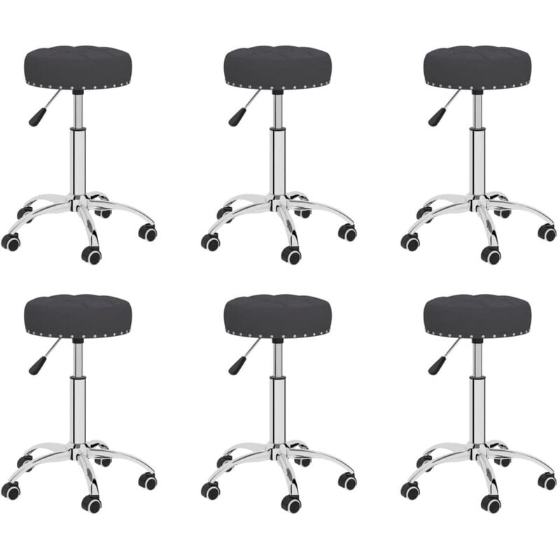 

vidaXL Sillas de comedor giratorias tela 6 unidades negro - Negro