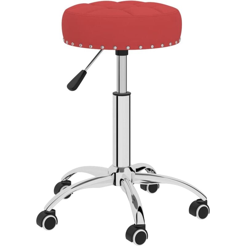 

vidaXL Silla de comedor giratoria tela color vino tinto - Rojo