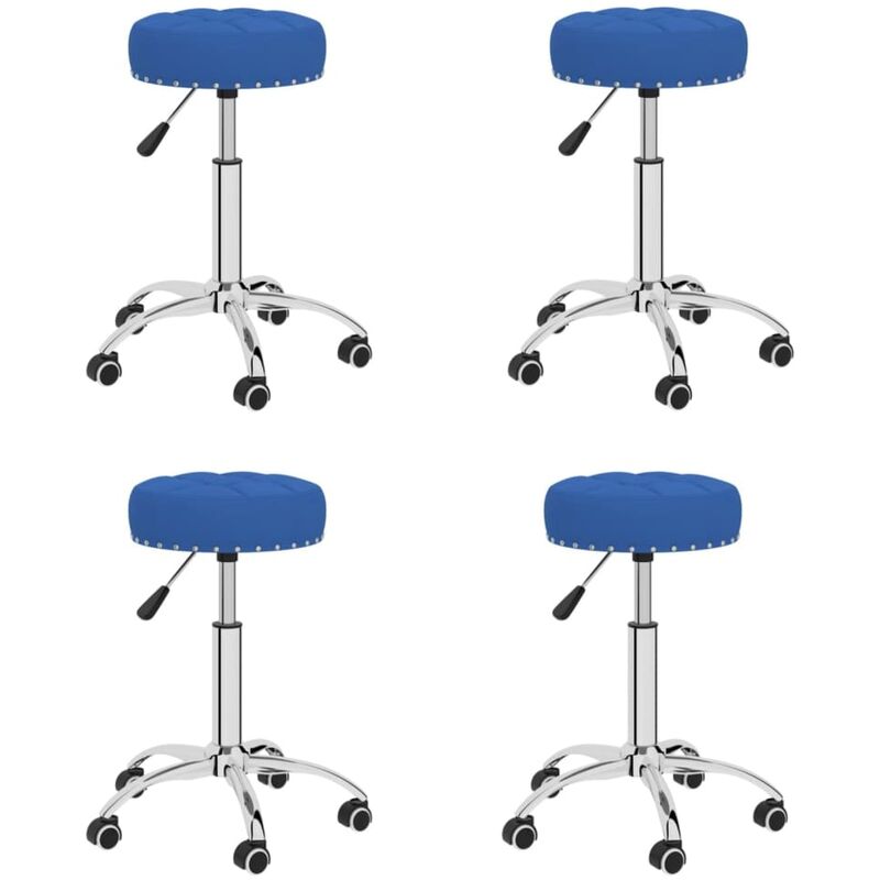 

vidaXL Sillas de comedor giratorias tela 4 unidades azul - Azul